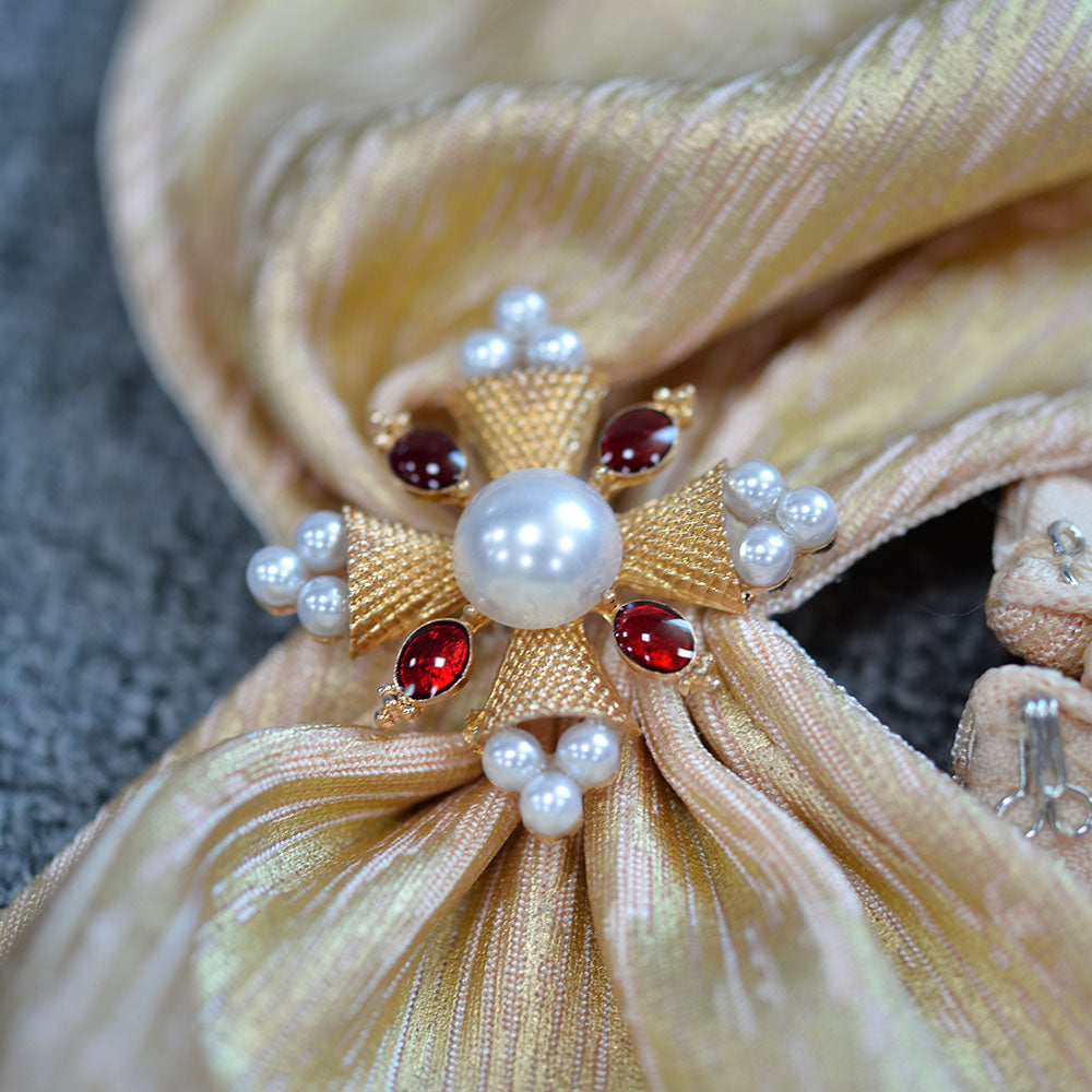 Champagne Gold Pearl Floral Strap Dress · Sexy Slit Bodycon Gown