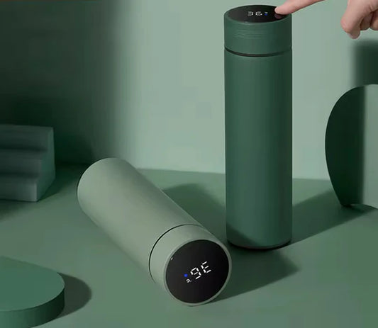 500ML LED Temperature Display Bottle, Stainless Steel Intellective Thermos with Double Bottom, Smart Vacuum Insulated Water Bottle